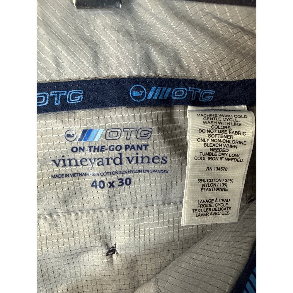 Vineyard Vines OTG On The Go Pant Gray Cotton Blend Mens Size 40x30 Travel Work - Picture 4 of 11